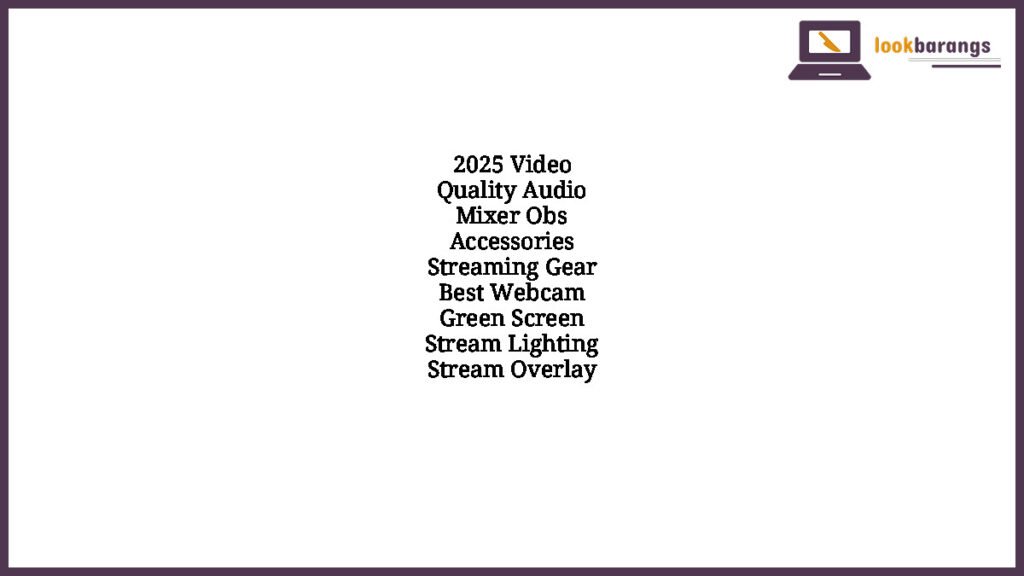 2025 Video Quality Audio Mixer Obs Accessories Streaming Gear Best Webcam Green Screen Stream Lighting Stream Overlay